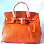 Hermes Birkin, оранжевая, эко-кожа.