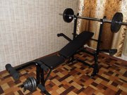 Срочно продам лежак,  штангу с кривым грифом на 60 кг