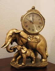 Статуэтка Золотой Слон с часами .Одесса 