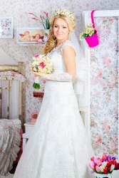 Эксклюзивное свадебное платье цвета айвори