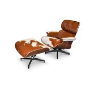 Львов Дизайнерское кресло реплика Eames lounge chair,  черная кожа,  Оде
